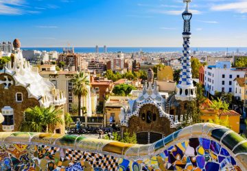 a skyline view of the buildings of barcelona spain